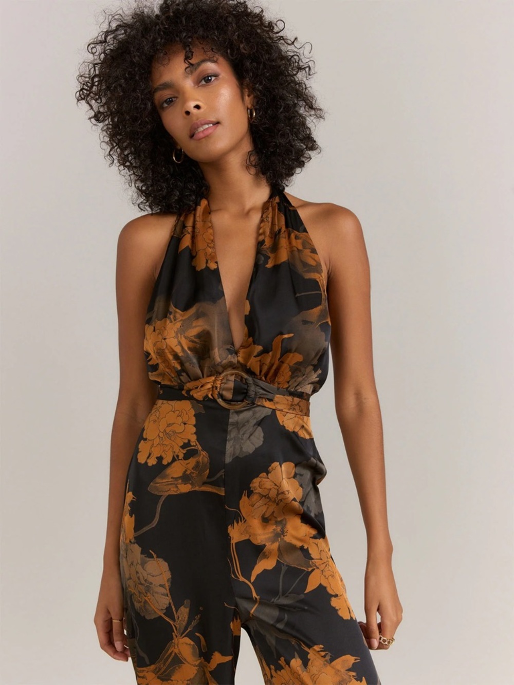 NY&Co Halter-Neck Floral Jumpsuit